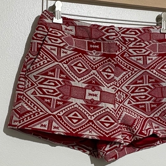 Forever 21 red and white Aztec boho embroidered shorts - Picture 2 of 7